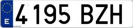 Ejemplo de matrícula española 4195 BZH