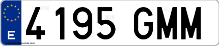 Ejemplo de matrícula de coche ordinaria 4195 GMM