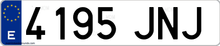 Ejemplo de matrícula de coche ordinaria 4195 JNJ