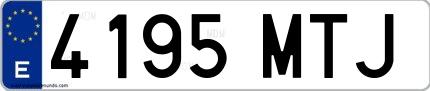 Ejemplo de matrícula española 4195 MTJ