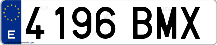 Ejemplo de matrícula de coche ordinaria 4196 BMX