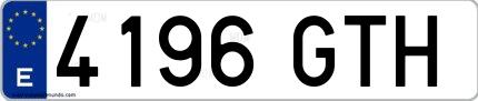 Ejemplo de matrícula española 4196 GTH