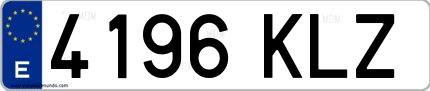 Ejemplo de matrícula española 4196 KLZ