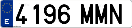 Ejemplo de matrícula de coche ordinaria 4196 MMN