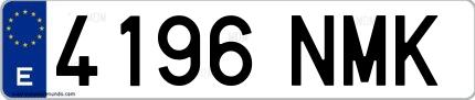 Ejemplo de matrícula española 4196 NMK