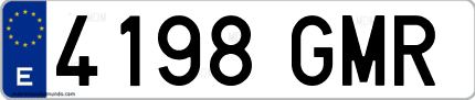 Ejemplo de matrícula de coche ordinaria 4198 GMR