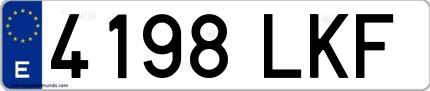 Ejemplo de matrícula española 4198 LKF