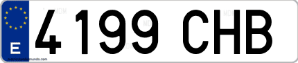 Ejemplo de matrícula de coche ordinaria 4199 CHB