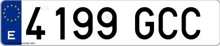 Ejemplo de matrícula española 4199 GCC