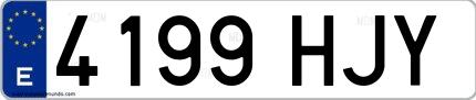 Ejemplo de matrícula española 4199 HJY