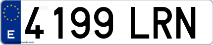 Ejemplo de matrícula de coche ordinaria 4199 LRN