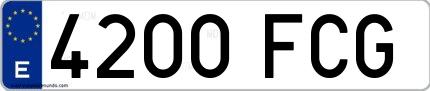 Ejemplo de matrícula española 4200 FCG