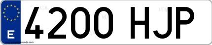 Ejemplo de matrícula española 4200 HJP