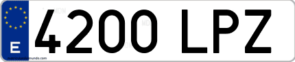 Ejemplo de matrícula de coche ordinaria 4200 LPZ