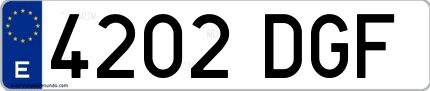 Ejemplo de matrícula española 4202 DGF