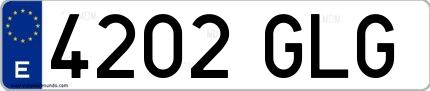 Ejemplo de matrícula española 4202 GLG