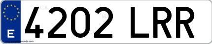 Ejemplo de matrícula española 4202 LRR