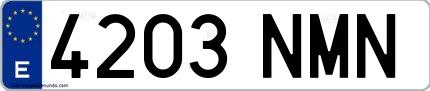 Ejemplo de matrícula española 4203 NMN
