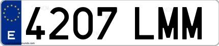 Ejemplo de matrícula española 4207 LMM