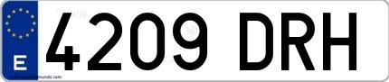 Ejemplo de matrícula española 4209 DRH