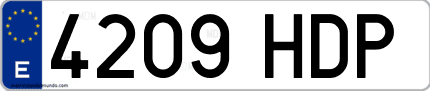 Ejemplo de matrícula de coche ordinaria 4209 HDP