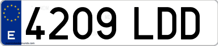 Ejemplo de matrícula de coche ordinaria 4209 LDD