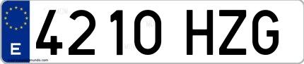 Ejemplo de matrícula española 4210 HZG