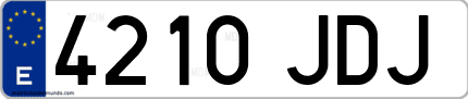 Ejemplo de matrícula de coche ordinaria 4210 JDJ