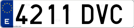 Ejemplo de matrícula de coche ordinaria 4211 DVC
