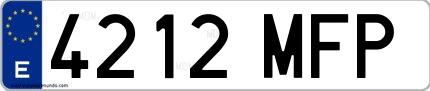 Ejemplo de matrícula española 4212 MFP