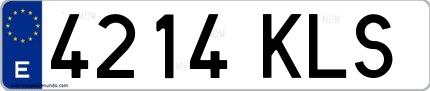 Ejemplo de matrícula española 4214 KLS