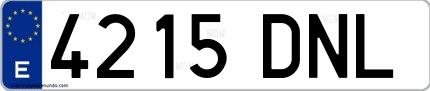 Ejemplo de matrícula española 4215 DNL