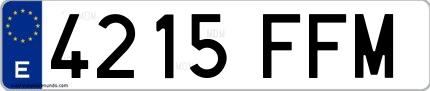 Ejemplo de matrícula española 4215 FFM
