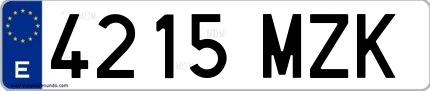 Ejemplo de matrícula española 4215 MZK