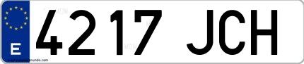 Ejemplo de matrícula española 4217 JCH