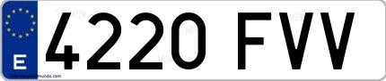 Ejemplo de matrícula española 4220 FVV