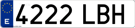 Ejemplo de matrícula de coche ordinaria 4222 LBH
