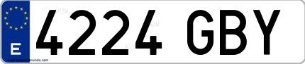 Ejemplo de matrícula española 4224 GBY