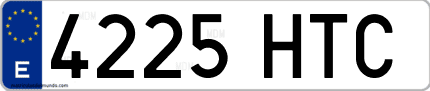 Ejemplo de matrícula de coche ordinaria 4225 HTC