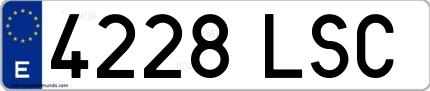 Ejemplo de matrícula española 4228 LSC