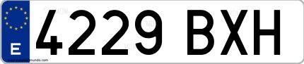 Ejemplo de matrícula española 4229 BXH