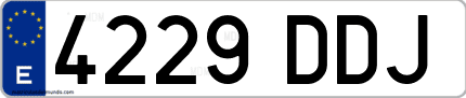 Ejemplo de matrícula de coche ordinaria 4229 DDJ