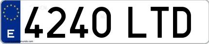 Ejemplo de matrícula española 4240 LTD