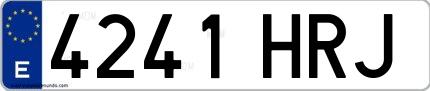 Ejemplo de matrícula española 4241 HRJ