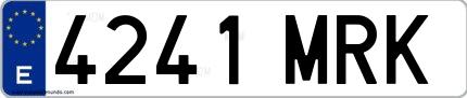 Ejemplo de matrícula española 4241 MRK