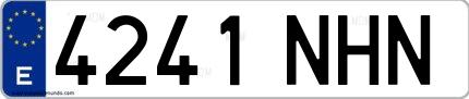 Ejemplo de matrícula española 4241 NHN