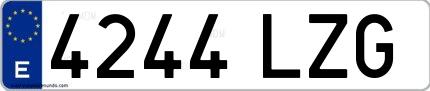 Ejemplo de matrícula española 4244 LZG