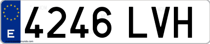Ejemplo de matrícula de coche ordinaria 4246 LVH