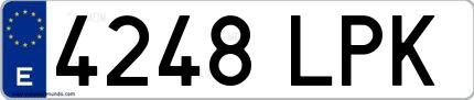 Ejemplo de matrícula española 4248 LPK