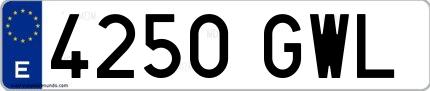 Ejemplo de matrícula española 4250 GWL